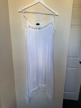 Coco + Carmen Ivory Crochet Fringe Beach Cover-Up